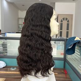 Deep Wave Lace Top Human Hair Wigs For Women Natural #2 Colour VIrgin Hair Lace Top Wig Middle Part Wavy Lace Wigs 22inch Wig