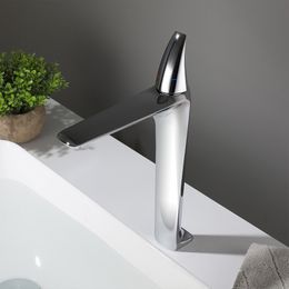 SKOWLL Bathroom Vanity Sink Faucet Deck Mount Single Hole Basin Mixer Tap, Polished Chrome 20210