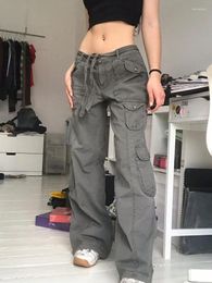 Women's Jeans Harajuku Vintage Boyfriend For Women Pocket Korean Fashion Denim Trousers Ladies Casual Loose Pants Capri 2024