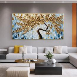 Abstract Gold Tree of Life Money Tree Oil Painting On Canvas Wall Art Poster Prints Wall Pictures For Living Room Home Decor