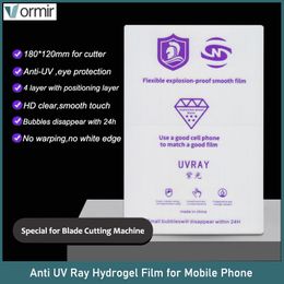 Vormir 20pcs Privacy Hydrogel Sheets for All Mobile Phone Screen Protector HD Green TPU Film for iPhone Skin Cutting Machine