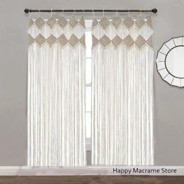 Tapestries Macrame Curtains For Bedroom Doorway Window Panel With Wood Ring Wedding Wall Decoration - Without Rod