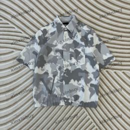 xinxinbuy Men designer Tee t shirt 2024 Italy camouflage cotton short sleeve cotton women gray black blue Apricot S-2XL