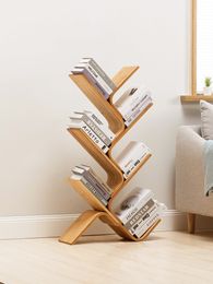 Japanese Style Living Room Floor Display Rack, Office Simple Storage Rack, Bedroom Creative Curved Tree Shaped Bookshelf