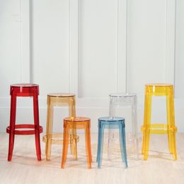 Nordic Acrylic Transparent Bar Chairs Modern Minimalist Bar Furniture High Bar Chair Creative Designer bar stool for Bedroom