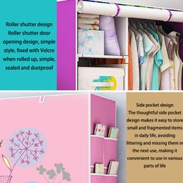 Storage Cabinets Collapsible Wardrobe Closet Organiser Korean Portable Folding Wardrobe Shelf Cabinet Living Room Home Furniture