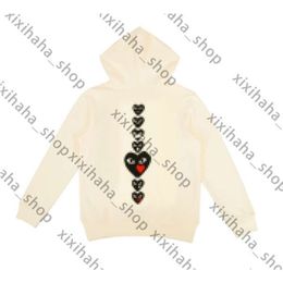 Designer Men's Hoodies Com Des Garcons PLAY Sweatshirt CDG Black Multiheart Zip Up Hoodie XL Brand Black New 229