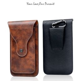 Small Belt Bag for Phone Universal Belt Pouch Holster Cover Case Vintage Leather Waist Bag Cellphone Loop Holster for Hiking