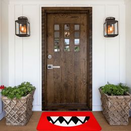 Funny Big Teeth Non-slip Doormat Living Room Mat Monster Mouth Red Balcony Carpet Welcome Rug Bedroom Decor
