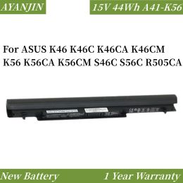 Batteries New 15V 44WH 2950mAh A41K56 Laptop Battery for ASUS K46 K46C K46CA K46CM K56 K56CA K56CM S46C S56C R505CA A32K56 A42K56