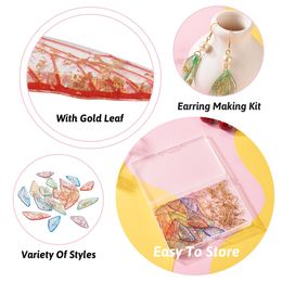 1 Box Butterfly Wing Resin Dangle Earring Charms Colourful Dragonfly Pendants with Earring Hooks Jump Rings DIY Craft Making Kit