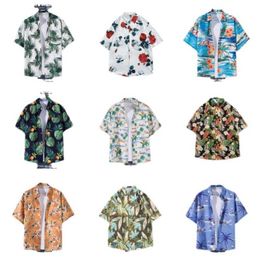 2024 Balinese Floral Shirt Floral Short Sleeved Shirt Mens Womens Trendy Versatile Jacket Sleeved Beach Shirts