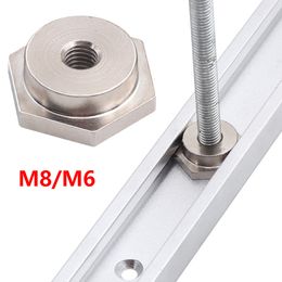 1pc M6 M8 Hexagonal Slider Alloy Steel 30type Track Special Slider For Table Saws Band Saws Milling Machines T-Track T-Slot