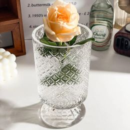 Vases European Style Glass Vase Minimalist Transparent Flower Arrangement Plant Decoration Living Room Ornaments