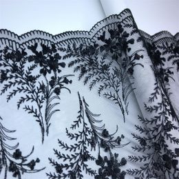 Quality Embroidered Tulle Lace Trim DIY Lingerie Sewing Accessories Black Vintage Embroidery Lace Fabrics for Bra Needle Work