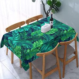 Tropical Hawaiian Leaves Turquoise Leaf Waterproof Tablecloth Party Decorations Polyester Dining Table Cloth Kitchen Decoration