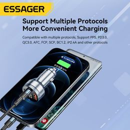 Essager 80W Car Charger USB Type C PD Fast Charging Phone Quick Charge for iPhone 14 13 Huawei Xiaomi Samsung iPad Laptop Tablet