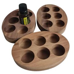 Wooden Essential Oil Storage Organiser Practical Oil Display Stand With 3/6/10 Slots For Essential Oil Nail Polishes Mini Plants