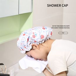 Shower Cap Reusable Double Layer Waterproof Washable Hair Bath Cap for Bathing Cleaning Cooking Makeup