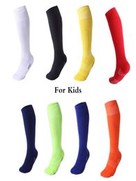 Children Professional Sports Soccer Socks Pure Color KneeHigh Boy girls Deodorization Towel football compression Sock for kids3103000