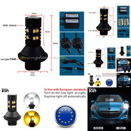 Car Front Signal Accessories for Mazda 3(BL)2009 2010 2011 2012 2013 T20 or P21W Led Drl Daytime Running Light Turn Lights 2IN1