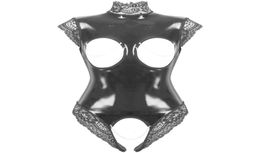 Erotic Fetish Body Suit Sexy Cupls Crotchls Teddy Lingerie Femme Black Lawbook Pvc Latex Catsuit Gothic Women Porn Costume3924351