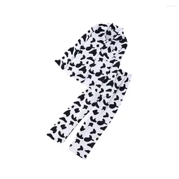 Home Clothing Women's Cow Pajamas Night Gowns For Sleeping Woman Soft Ladies Long Sleeve Sleepwear Nightwear Nightgowns