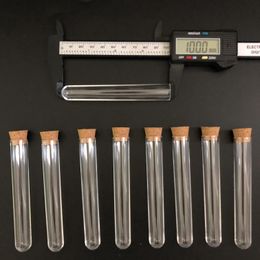 wholesale 100pcs / 15x100mm Lab Supplies laboratory cork to provide plastic transparent test tube LL