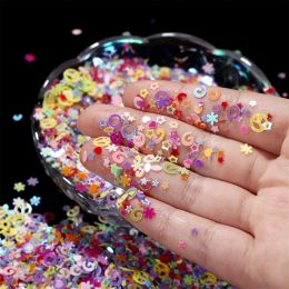 20g/Pack Mixed Colourful Snowflake Heart Flowers PVC Glitter Fillings for DIY Epoxy Resin Mould Crafts Nail Art Decoration