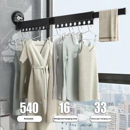 Hangers Retractable Clothes Drying Rack Wall Mounted Suction Cup Laundry Travel Portable Hanger Household Organiser