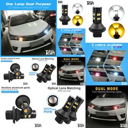 Tcart Led Daytime Running Light Turn Signal Lamps Car Accessories T20 WY21W for Toyota Corolla E150 E160 E170 2008 2011 2017