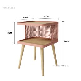 Modern Minimalist Solid Wood Nightstand home Bedroom Nightstands Furniture Creative bedside table Storage Cabinet Nightstands
