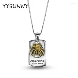 Chains YYSUNNY Spider Pendant Necklace Real 925 Sterling Silver Vintage Women Men Hip Hop Punk Chain Fine Jewellery For Party