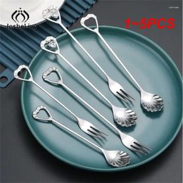 Coffee Scoops 1-5PCS Ins Wind Dessert Spoon Modern Minimalist Shell Pendant Fruit Fork Stainless Steel Mixing