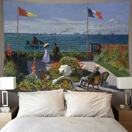 Mural Painting Tapestry Decorative Tapestries Oil Ins Background Cloth Boat Tapestries Room Renovation Wall Hanging Cloth Home Decoration R0411