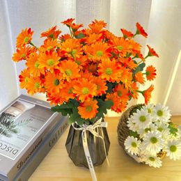 Decorative Flowers Artificial Daisy Silk Bouquet Fake DIY Vase Home Decor Decoration Items