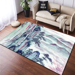 Chinese Style Painting Lotus Carpet for Living Room Anti-slip Large Area Rug Soft Mat E-sports Chair Carpets Flowers Leaf Rugs