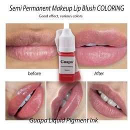 10ml Liquid Tattoo Ink Permanent Microblading Paint Inks Pigment Semi Makeup Lips Blush Tint Consumables Tattoo Supplies