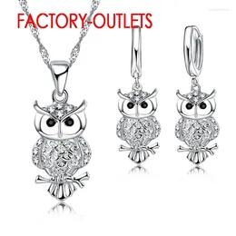 Necklace Earrings Set 925 Sterling Silver Needle Cute Design Animal Shape Pendant Sets CZ Cubic Zirconia Female Party Anniversary