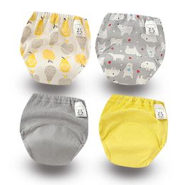 Trousers 4pcs Baby Kids Cotton Potty Training Pants Waterproof Infant Shorts Underwear Reusable Cloth Diaper Nappies Children Panties