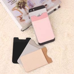 Elastic Mobile Phone Wallet Credit ID Card Holder Pocket Adhesive Sticker Universal Case Slim Pocket Credit Mini Pouch Holder