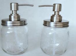 480ml Mason Jar Soap Dispenser Clear Glass Jar Soap Dispenser with Rust Proof Stainless Steel Pump Liquid Soap Dispenser KKA82911904054