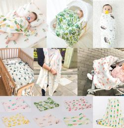 PUDCOCO Soft Large Cotton Baby Blanket Breathable Muslin Swaddle Squares Bamboo Fiber Blanket Infant Wrap Towel 120x120 cm7978083