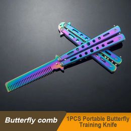 1Pcs Portable Butterfly Training Knife Foldable CSGO Balisong Trainer Pocket Flail Knife Uncut Blade Butterfly Comb For Training