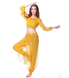 2pieces Suit Belly Dance Costumes Oriental Dance Costumes Bollywood Dance Costumes Adult Belly Dance Costume Set Top Bra + Pant