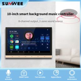 Radio Home Intelligent Audio 10 Inch Touch Screen WiFi Bluetooth Radio Wall Mounted Amplifier, Stereo Home TheaterJ