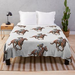 Horse Racing Throw Blanket fluffy blankets large weighted blanket