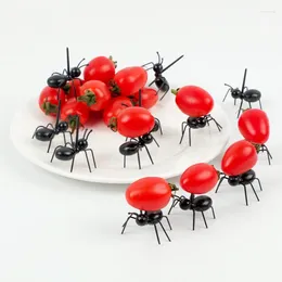 Forks 12 PCS Ants Fruit Picks Decoration Ant Shape Snack Cake Dessert Tableware For Home Kitchen Party Dinner Pick