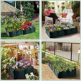 4/6/8 Grids Garden Growing Bed Bag With Holes Plants Vegetable Potato Planting Container Pot Divided Raised Outdoor Home Planter