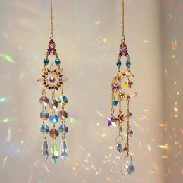 Suncatcher Crystal Wind Chimes Light Catcher Wind Bell Rainbow Prisms Window Hanging Pendant Home Garden Room Craft Decoration